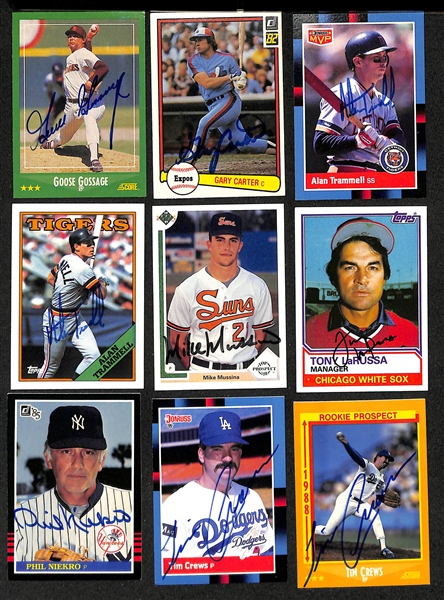 Lot of (350+) Signed Baseball Cards inc. Goose Gossage, Gary Carter, (2) Alan Trammell, + (JSA Auction Letter)